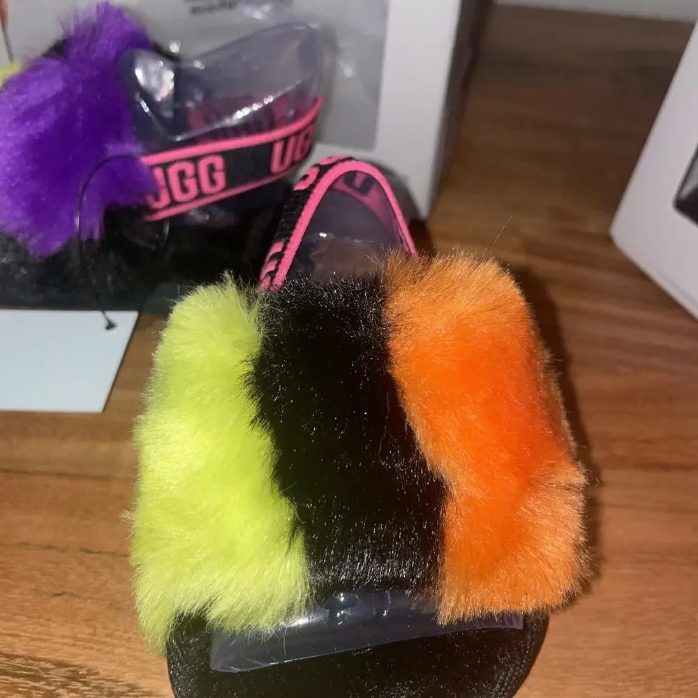 Girl's Slippers UGG Kids Fluff Yeah Party Spots 2/3 6-12 Month (Infant)